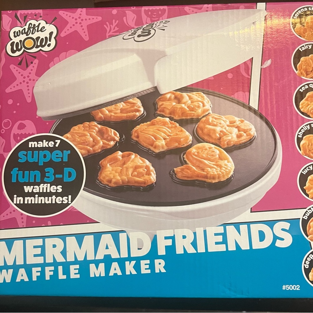 White Mermaid Waffle Maker Kitchen Bakeware